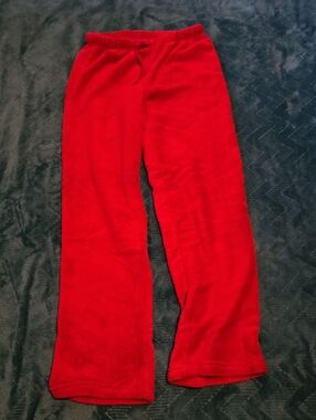 3/$20 Womans Red Fleece Lounge Pants - Cozy Pull-On Sweatpants
